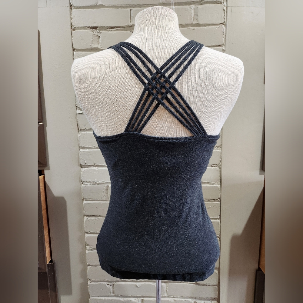 Calvin Klein Performance Criss-Cross Workout Top, Gray, Size Small S